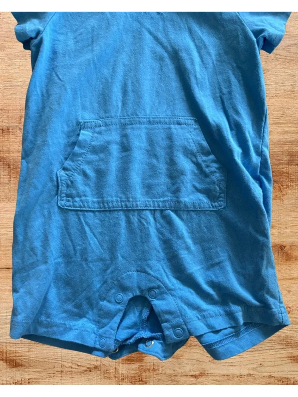 Carter’s 9M Baby Boy Blue Shark Hooded Romper One Piece Summer Outfit